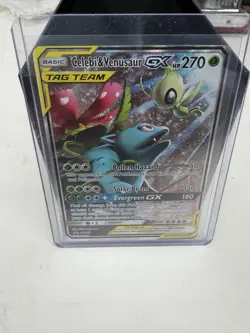 Pokemon TCG Celebi and Venusaur GX Tag Team Holo Rare Promo SM167 - Image 1