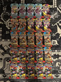 25 Booster Pack Lot Pokemon TCG Mega Evolution Journey Together Scarlet Violet - Image 1