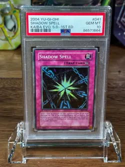 2004 Yu-Gi-Oh! Kaiba Evo SD Shadow Spell Super Rare 1st Edition #041 PSA 10 - Image 1