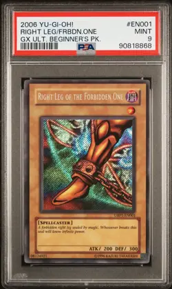 Right Leg of the Forbidden One Yugioh 2006 UBP1-EN001 Secret Rare PSA 9 - Image 1