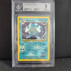 1999 POKEMON BASE SET UNLIMITED #13 POLIWRATH-HOLO Beckett 9 BGS mint - Image 1
