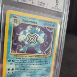 1999 POKEMON BASE SET UNLIMITED #13 POLIWRATH-HOLO Beckett 9 BGS mint - Image 3