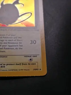 Pokemon TCG Raichu Fossil Holo Rare Card 14/62 Unlimited - Image 4