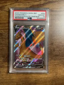 PSA 10 Charizard V SWSH050 Champion's Path ETB Black Star Promo Pokemon Card - Image 1