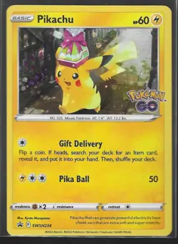 Pokemon TCG Cards Pikachu SWSH234 Black Star Promo Holo NM-M - Image 1