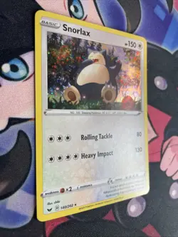 Snorlax Cosmos Holo Sword Shield 140/202 Promo Pokemon Card NM Fart Swirl - Image 2