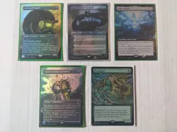 MTG Lot of 5 AMAZING old FOIL Borderless Box Topper Cards Jace, Tarmogoyf, Sword - Image 1