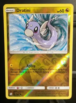 Dratini 147/236 NM Reverse Holo Unified Minds Near Mint Foil Pokemon TCG Card - Image 1
