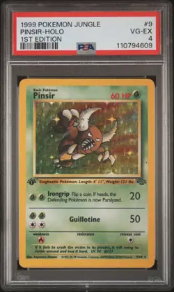 Pinsir - 1st Edition - Holo - 9/64 Jungle - Pokemon TCG - PSA 4 - 1999 - Image 1
