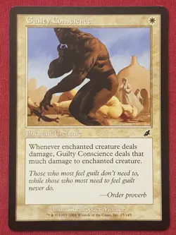 Magic The Gathering SCOURGE GUILTY CONSCIENCE white card MTG - Image 1