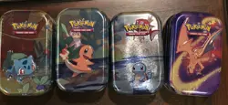 4x EMPTY Pokemon TCG Kanto Power & Friends Mini Tin - Tins Only (Empty) - Image 1