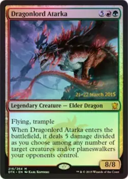 1x Dragonlord Atarka - Foil - Prerelease Promo Light Play, English Prerelease Pr - Image 1