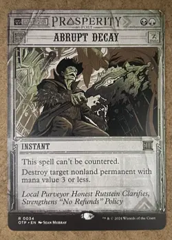 Abrupt Decay - Outlaws of Thunder Junction: Breaking News - NM MTG - Image 1
