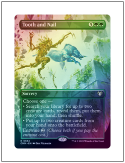 1x Tooth and Nail, Borderless Art Foil, Magic MTG NM - Image 1