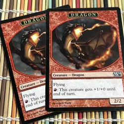 DRAGON Token Creature Dragon x2 M14 2014 Core Set MTG Magic The Gathering - Image 1