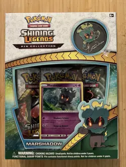Marshadow Pokemon Shining Legends Collectors Pin Box Set - Image 1