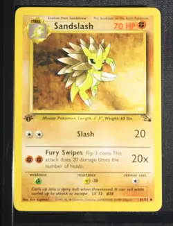 PSA 9 MINT 1999 Pokemon Fossil #41 Sandslash 1st Edition !!! - Image 3