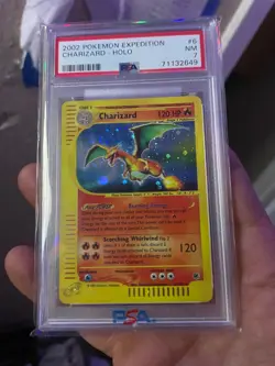 2002 POKEMON EXPEDITION SET #6/165 CHARIZARD HOLO PSA 7 - Image 3