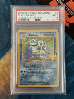 Blastoise Classic Collection Base Set Holo 2/102 Pokemon Celebrations 2021 PSA 9 - Image 1
