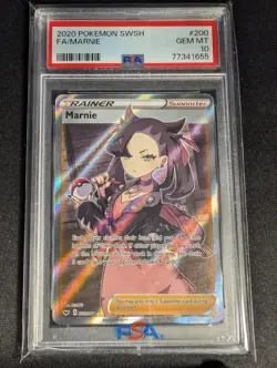 Pokemon Marnie 200/202 Full Art Ultra Rare SWSH PSA 10 GEM MINT - Image 1