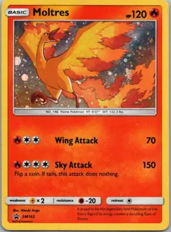 Pokemon TCG Moltres SM143 SM Black Star Promos Holo LP - Image 1