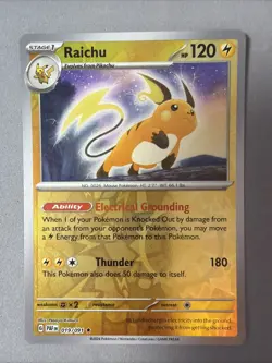 Pokemon TCG * SV Paldean Fates * 19/91 Raichu REVERSE HOLO Rare * FRESH PK - Image 1