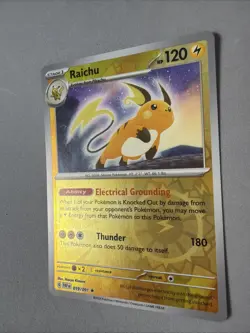 Pokemon TCG * SV Paldean Fates * 19/91 Raichu REVERSE HOLO Rare * FRESH PK - Image 2