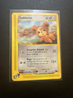 Teddiursa 109/144 Skyridge Pokemon E Series Card Vintage 2002 Nintendo - Image 1