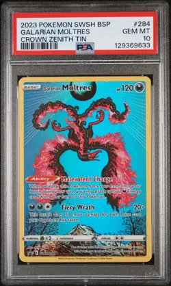 Galarian Moltres SWSH284 Sword & Shield Promo Holo Pokemon TCG Card PSA 10 - Image 1
