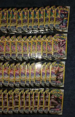 80 Packs Pokemon "Sword & Shield" REBEL CLASH *3- Card Booster Packs - Image 2