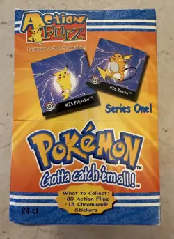 FACTORY SEALED 1999 POKEMON ACTION FLIPZ SERIES 1 BOOSTER BOX ART CARDS 24 COUNT - Image 1