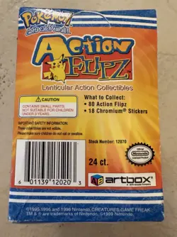 FACTORY SEALED 1999 POKEMON ACTION FLIPZ SERIES 1 BOOSTER BOX ART CARDS 24 COUNT - Image 3