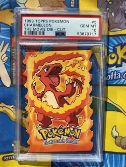 1999 Topps Pokemon the Movie Die-Cut Charmeleon #5 Card PSA 10 Gem Mint POP 5! - Image 1