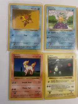 6 lot Pokemon shadowless base cards haunter squirtle ponyta onyx LP-MP - Image 2