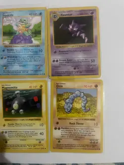 6 lot Pokemon shadowless base cards haunter squirtle ponyta onyx LP-MP - Image 3