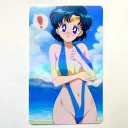 Sailor Moon, Sailor Mercury Sexy Doujin Waifu Girl Lewd Anime Art Goddess Card - Image 1