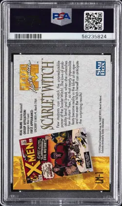 1992 MARVEL MASTERPIECES LOST MARVEL BONUS CARD #LM-1 SCARLET WITCH PSA 8 - Image 2
