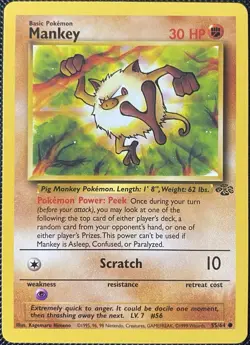 Mankey 55/64 Jungle Regular - Pokemon Card - Image 1