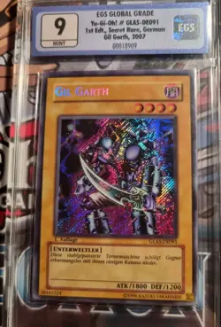 Yugioh Gil Garth 1st Edition GLAS 091 2007 Mint EGS 9 German - Image 1