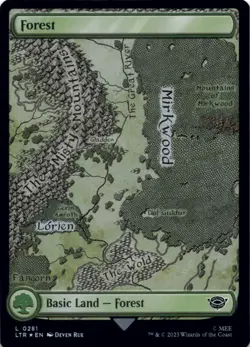 MTG Forest (0281) Foil NM Universes Beyond: The Lord of the Rings: Tales of Midd - Image 1