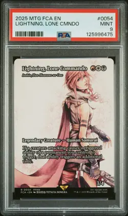 2025 MTG FINAL FANTASY: THROUGH THE AGES #0054 LIGHTNING, LONE COMMANDO PSA 9 - Image 1