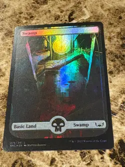 SWAMP Magic the Gathering MTG Streets of New Capenna Full Art Foil - Image 1