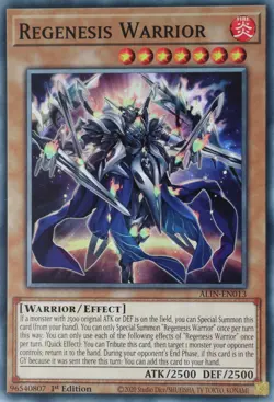 YuGiOh Regenesis Warrior ALIN-EN013 Common 1st Edition - Image 1