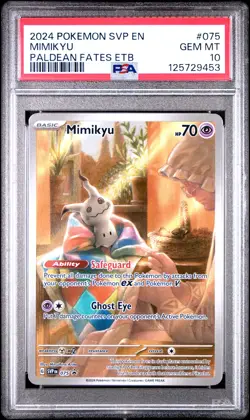 2024 POKEMON SVP PALDEAN FATES ETB PROMO #075 MIMIKYU PSA 10 - Image 1