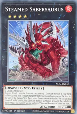 YuGiOh Steamed Sabersaurus ALIN-EN050 Common 1st Edition - Image 1