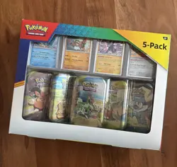 Pokemon TCG: 2023 Paldea Friends Mini Tin Costco 5 Pack New/Factory Sealed - Image 1