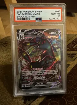 PSA 10 Umbreon VMAX 095/203 Evolving Skies Pokemon 2021 - Image 1