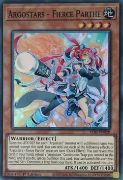 YuGiOh Argostars - Fierce Parthe ALIN-EN020 Super Rare 1st Edition - Image 1