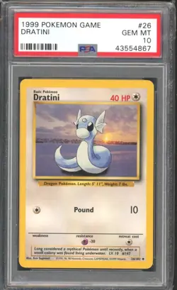 DRATINI #26 PSA 10 1999 POKEMON Base Set Unlimited WOTC - Image 1