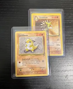 Pokemon TCG Sandshrew Base Set 91/130, Sandslash 62/110 - Image 1